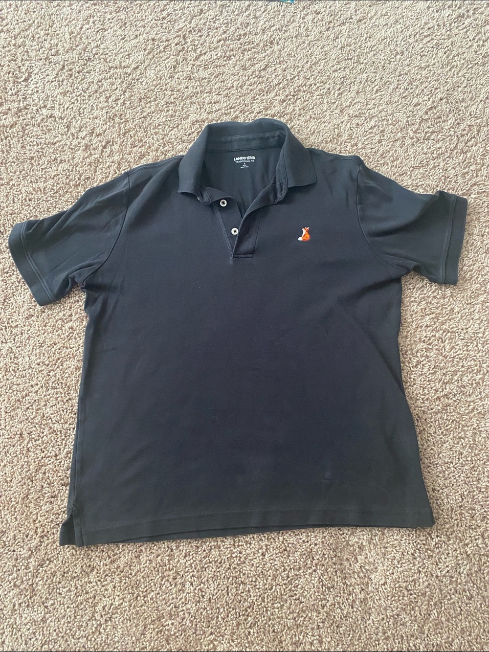 Lands' End Men's Black Polo size small traditional fit